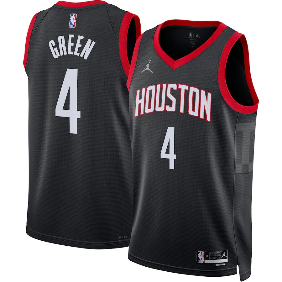 Men Houston Rockets #4 Jalen Green Jordan Brand Black 2022-23 Statement Edition Swingman NBA Jersey